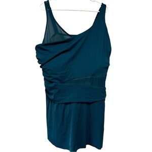 NWOT Swimsuits For All Blue One Piece Swimsuit Adjustable Straps Size 26